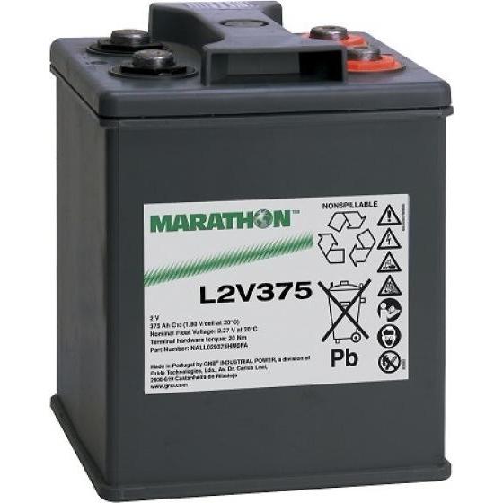 Exide, Versorgungsbatterie, Marathon L2V375 Blei Akku mit M8 Schraubanschluss 2V, 375000mAh (2 V, 375 Ah)