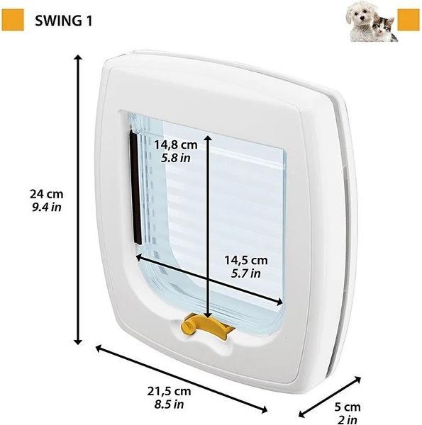 Image du produit Ferplast Swing 1 grey - Porte pour chien et porte pour chat - 21 5 x 5 x 24cm (Chatière manuelle)