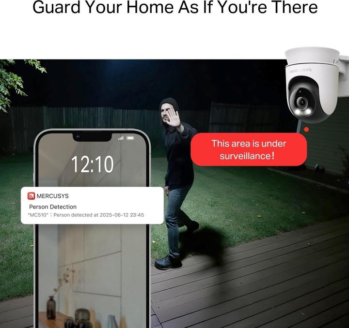 Actual product image Mercusys IPCam MC510 Outdoor Pan/Tilt Security WLAN (2560 x 1440 Pixels)