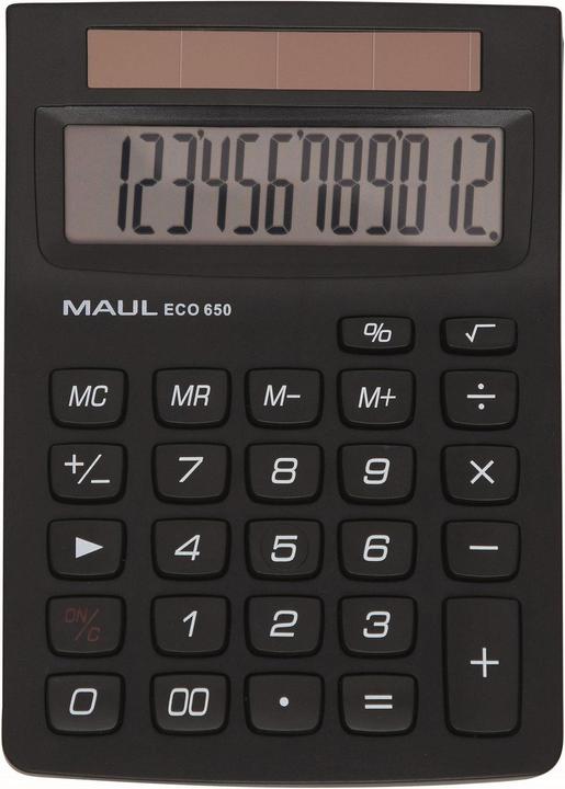 Image du produit Maul ECO 650 Calculatrice de bureau noire (Cellules solaires)