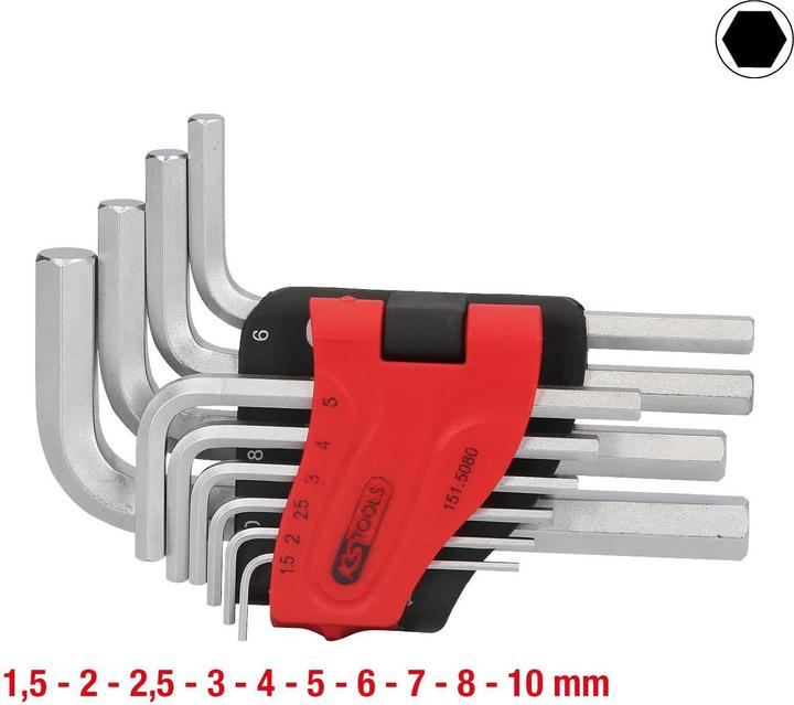 Produktbild KS Tools Winkelstiftschlüssel-Satz im Klapphalter