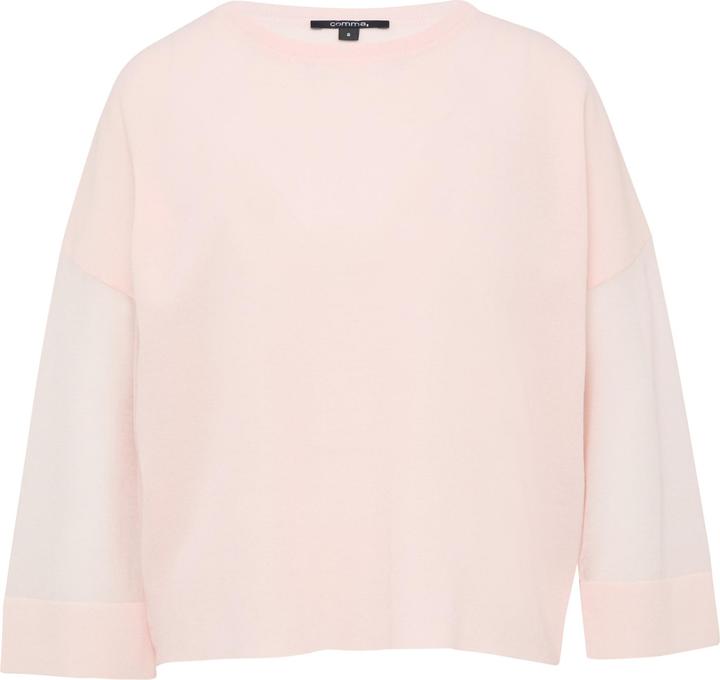 Produktbild Comma Strickpullover Semi-transparentes Feinstrickshirt mit verkürzten Ärmeln (XS)