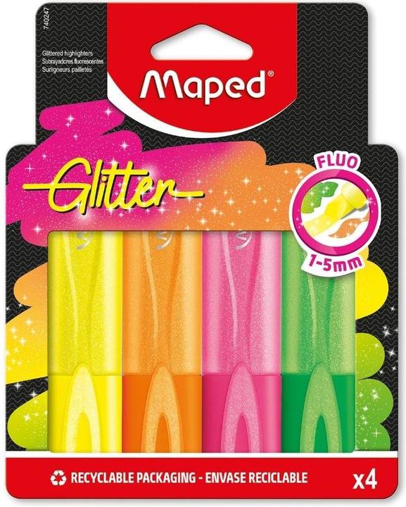 Maped Textmarker FLUO PEPS CLASSIC Glitter sortiert Schachtel 4St (4x)