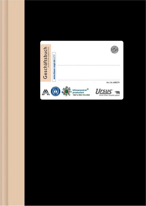 Actual product image Ursus ® Business Book DIN A5 lined black 96 sheets (A5, Lined)