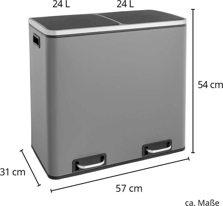 Produktbild Svita TM2X24 Treteimer, Grau (48 l)