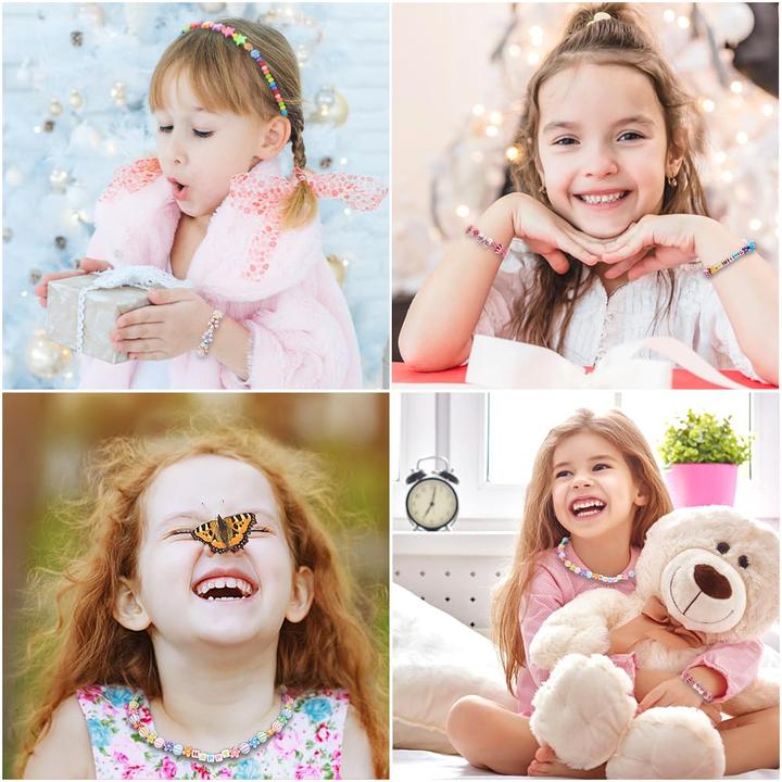 Produktbild Activity Board Perlen zum Einfädeln von Kinderschmuck, DIY Bastelperlen Set Armbänder Halsketten selber machen