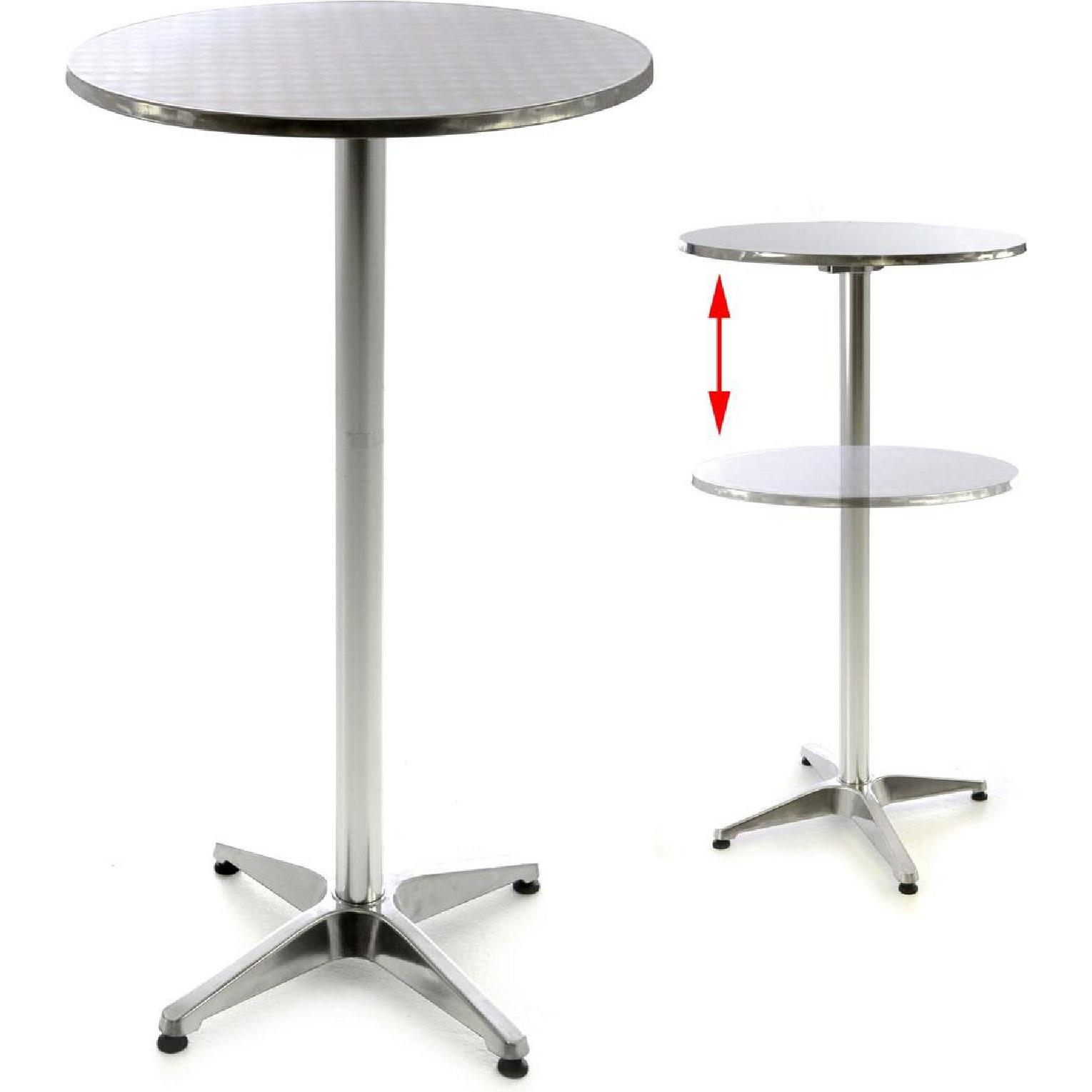 VCM, Gartentisch + Balkontisch, Stehtisch Bistrotisch Edelstahl Aluminium Ø60 x H110/70 cm (60 cm)