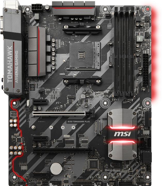 Actual product image MSI B350 Tomahawk Plus (AM4, AMD B350, ATX)