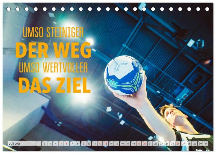 Produktbild Positive Gedanken - Motivation und Handball (Tischkalender 2025 DIN A5 quer), Monatska (A5)