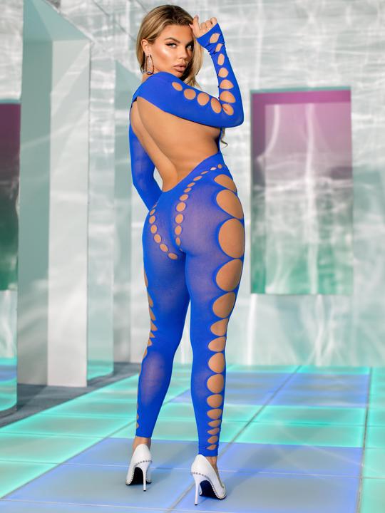 Productafbeelding Leg Avenue Roekeloze Enkel Bodystocking Royal Blauw (Eén maat voor iedereen)