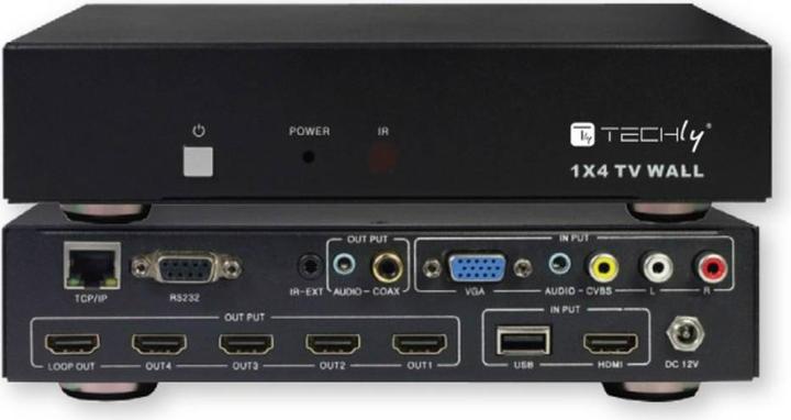 Techly HDMI Splitter 1x4 TV Wall