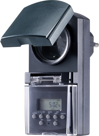 Immagine prodotto Basetech BT-2106308 Presa di corrente timer digitale programma settimanale 1800 W IP44 funzione conto alla