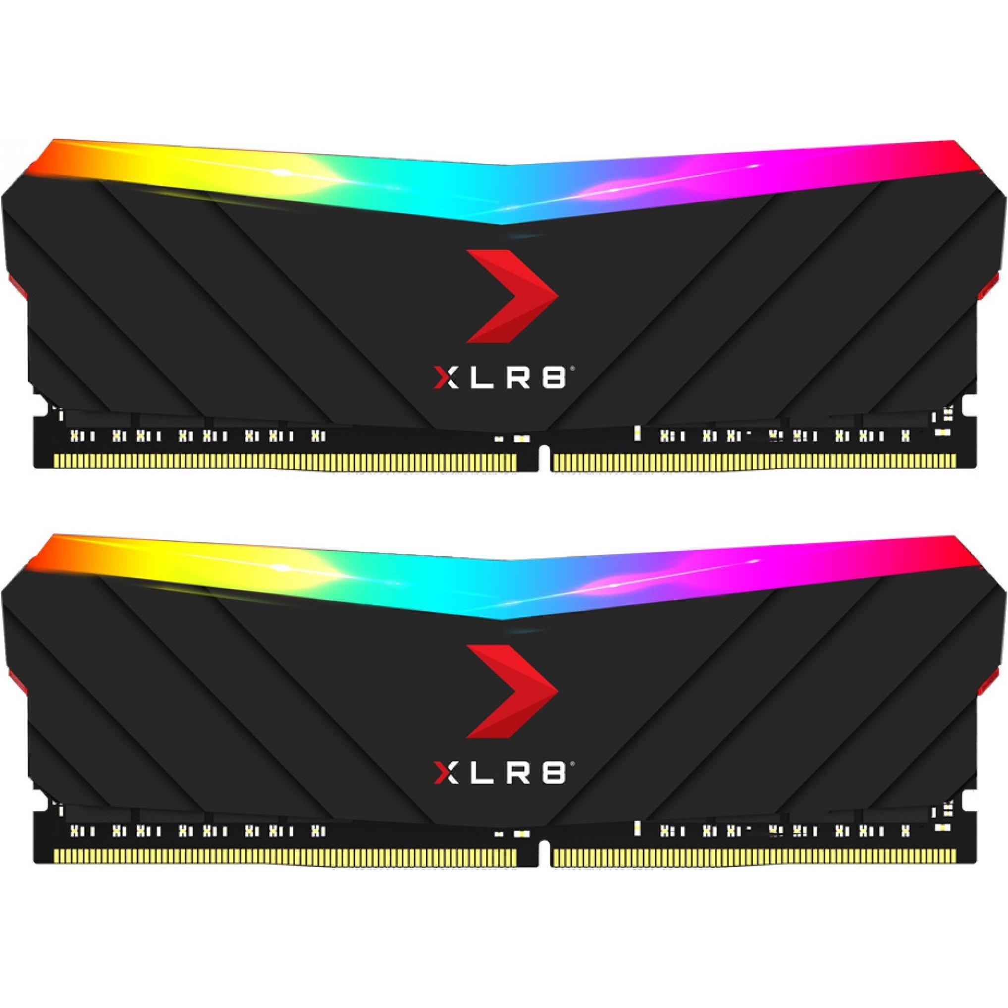 PNY Electronics XLR8 RGB (2 x 8GB, 3200 MHz, DDR4-RAM, DIMM), RAM, Schwarz