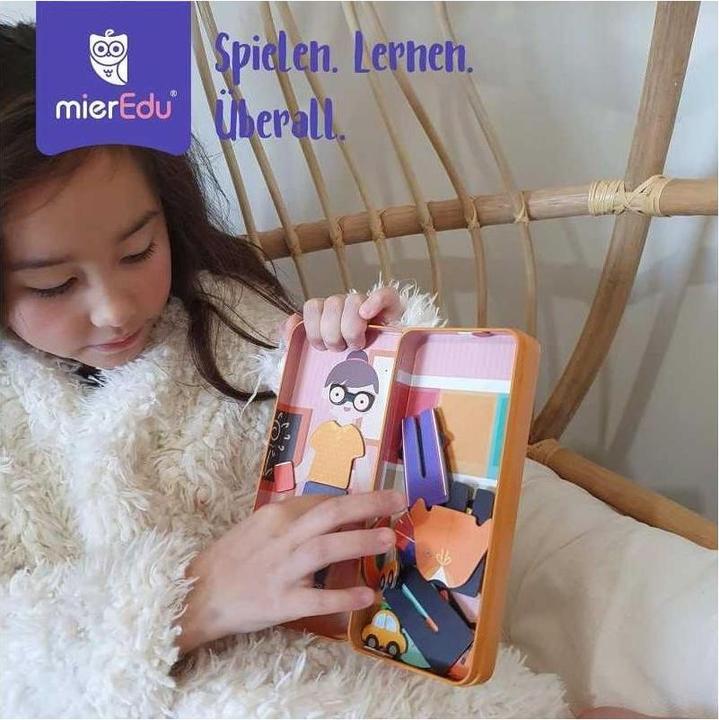 Produktbild mierEdu Magnetspiel Box Dress Up - Lehrer zum Verkleiden I Fördert Motorik + Fantasie I Ideal für zu Hause (32 Teile)