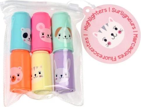 Rex London Mini animal Highlighters pack of 6 (Multilingual, Collectif, 2021)