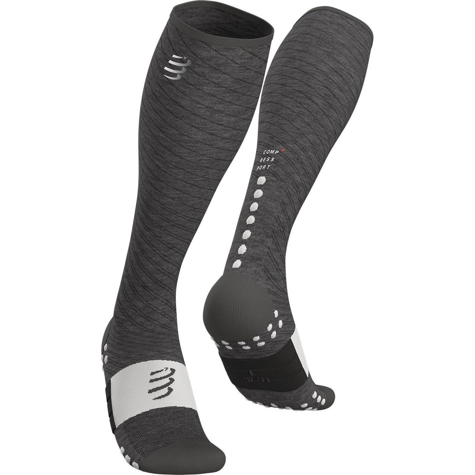 Compressport, Herren, Sportsocken, Full Socks Recovery 21 (39, 40, 41), Grau