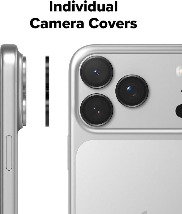 Produktbild Ringke - Camera Lens Frame Glass - iPhone 17 Pro / iPhone 17 Pro Max - Black (2 Stk., Apple iPhone 17 Pro, Apple iPhone 17 Pro Max)