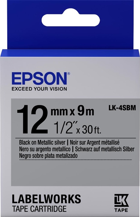 Epson Label Cassette Lk-4sbm (1.20 cm, Black)