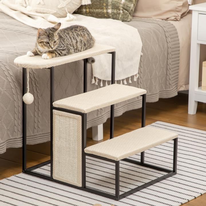 Actual product image PawHut Pet stairs with scratching board (Cat)