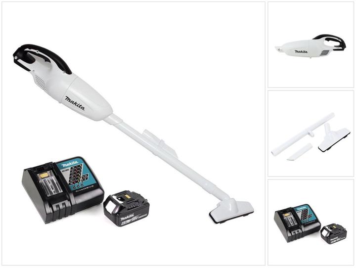 Produktbild Makita DCL 180 RG1 W 18 V Li-Ion Akku-Staubsauger Weiss + 1 x 6,0 Ah Akku + Ladegerät