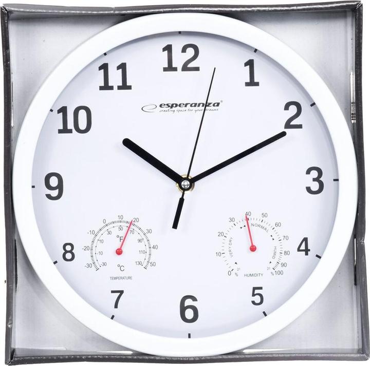 Esperanza EHC016W Horloge murale mécanique ronde blanche