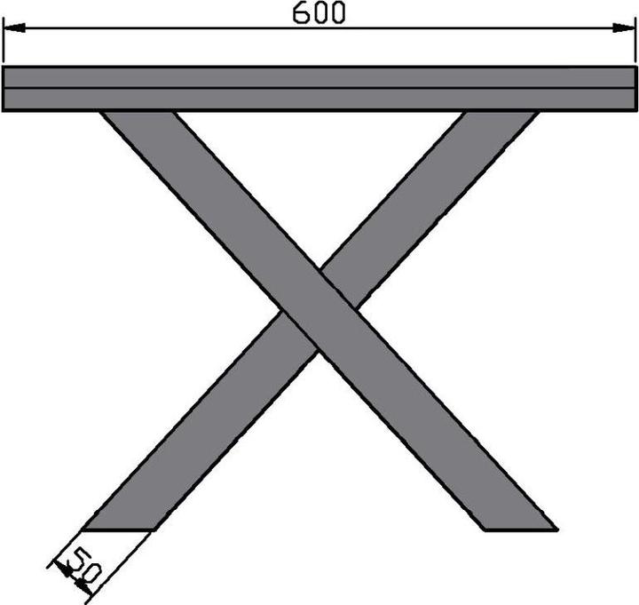 Produktbild Home123 Couchtisch CONNECT - Bein X 50x50 (50 x 50 cm)