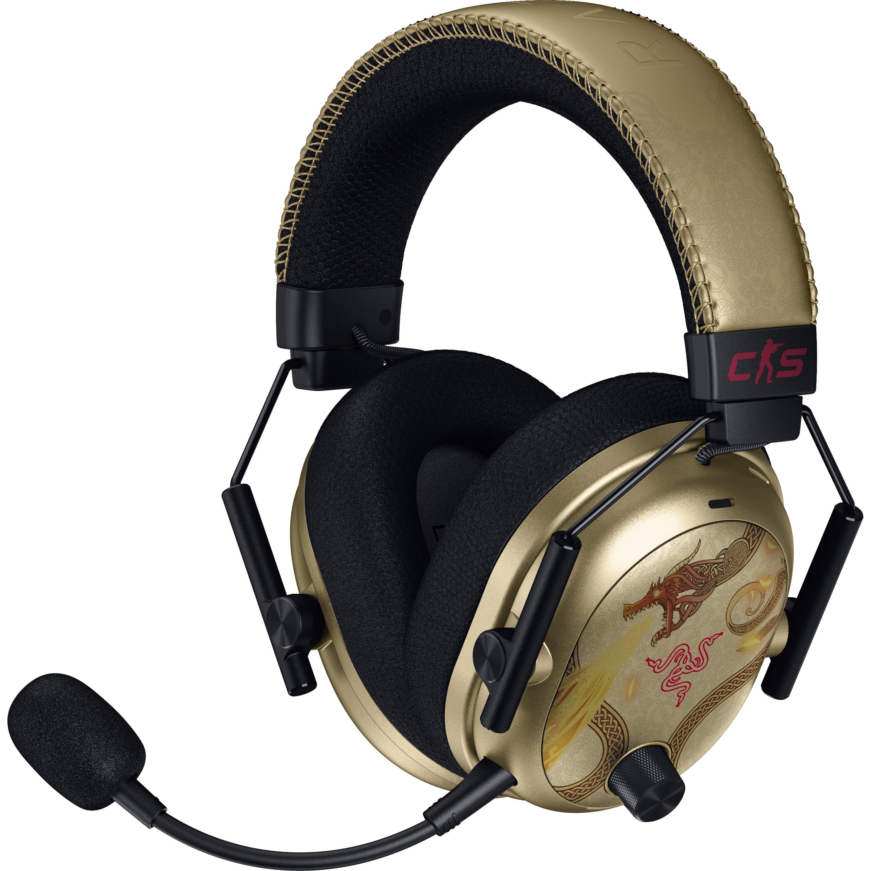 Razer Blackshark V3 Pro Headset Cs 2 (Kabelgebunden, Kabellos), Gaming Headset, Gold, Schwarz