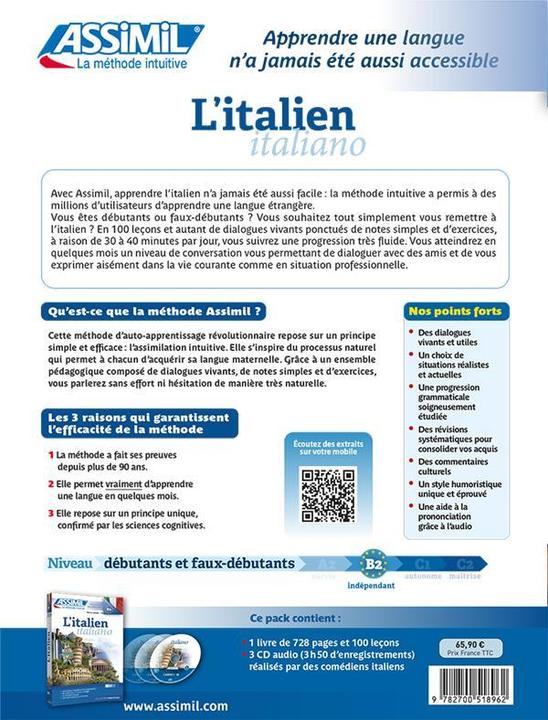 Immagine prodotto L'italien : débutants & faux-débutants, niveau atteint B2 : pack audio (Francese, Benedetti Federico, 2021)