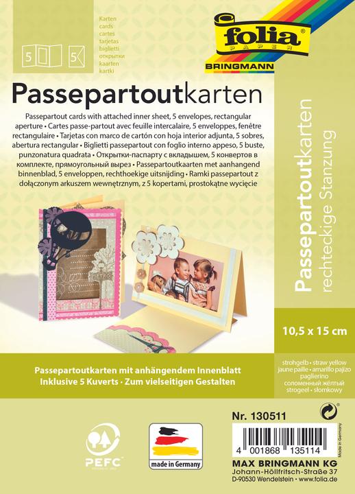 Produktbild Folia Passepartouts 220g/m², rechteckige Stanzung (5 Stk.)