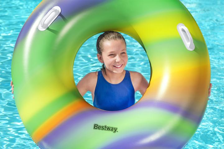 Actual product image Bestway Swimming ring Rainbow 1.19m