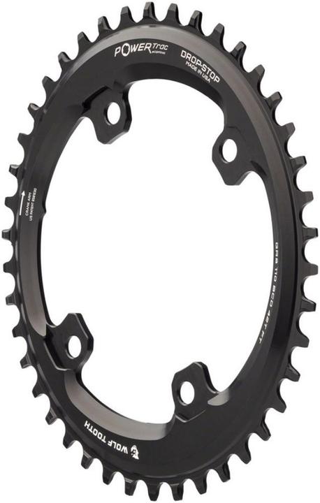 Wolf Tooth PowerTrac Elliptical Shimano GRX Kettenblatt, 110BCD, 4-Loch, 42 Z., black (42)