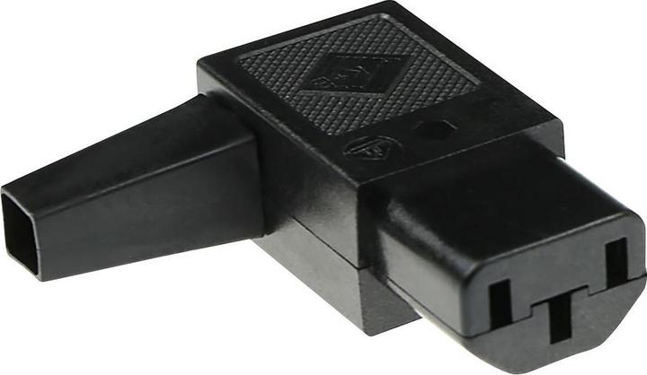 MPE-Garry C13 Power connector female angled with cable outlet left