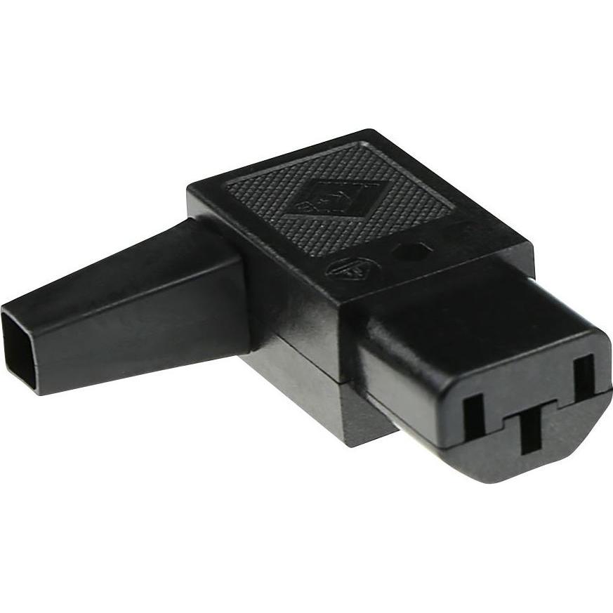 MPE-Garry C13 Power connector female angled with cable outlet left, Elektronikkabel + Stecker, Schwarz