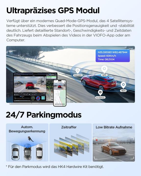 Immagine prodotto Viofo A229 Plus (Display integrato, Ricevitore GPS, 2K)