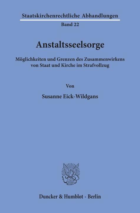 Produktbild Anstaltsseelsorge (Deutsch, Susanne Eick-Wildgans, 1993)