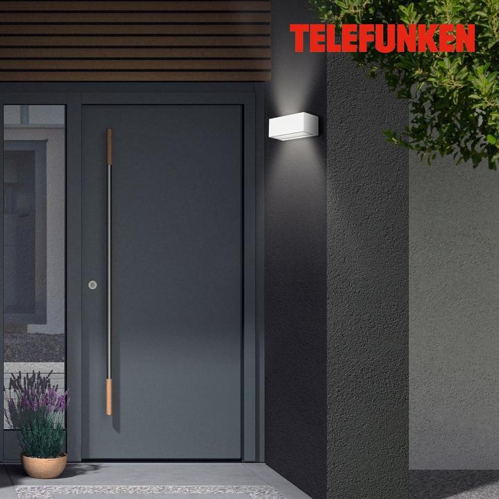 Image du produit Telefunken Applique murale LED d'extérieur, blanc, 1xLED platine/12W (1300 lm, IP44)