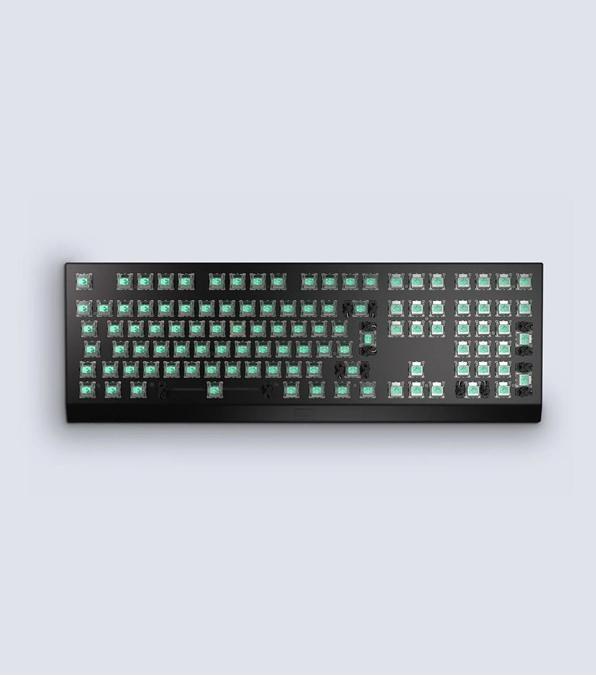 Wooting Two HE - ISO - No Keycaps - Linear60 - Gaming Tastatur - Universal - Sort (DE, Cable)