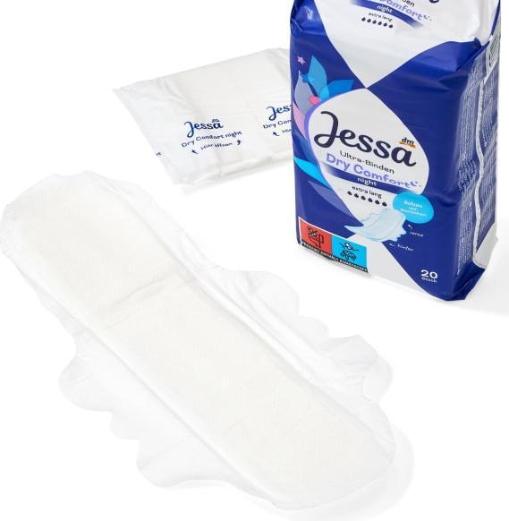 Actual product image dm Jessa Ultra pads Dry Comfort Night BigPack