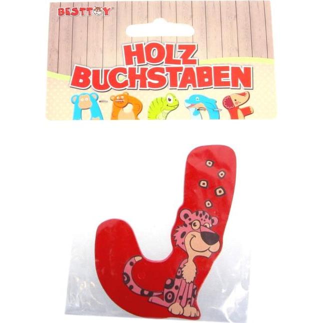Besttoy, Holzbuchstaben + Stoffbuchstaben, Holzbuchstabe - J - rot