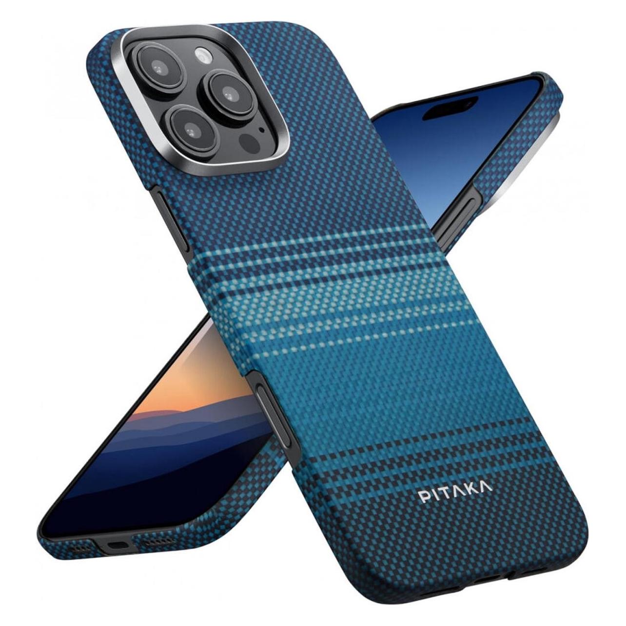 Pitaka Tactile Woven Case Moonrise - IPhone 16 Pro Max (Apple IPhone 16 Pro Max), Smartphone Hülle, Blau