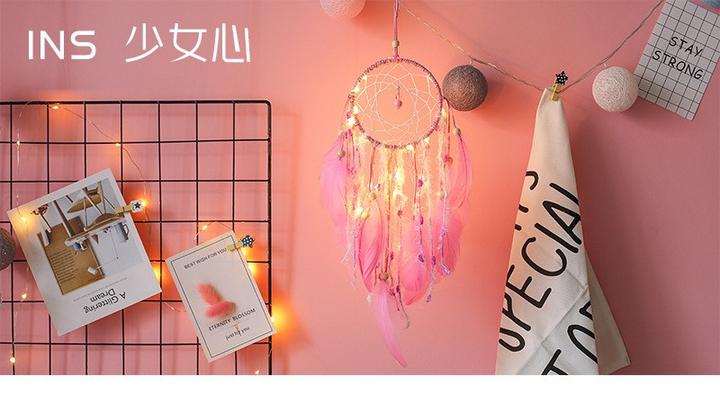Image du produit Cover-Discount Kit de bricolage DIY attrape-rêves Dreamcatcher rose
