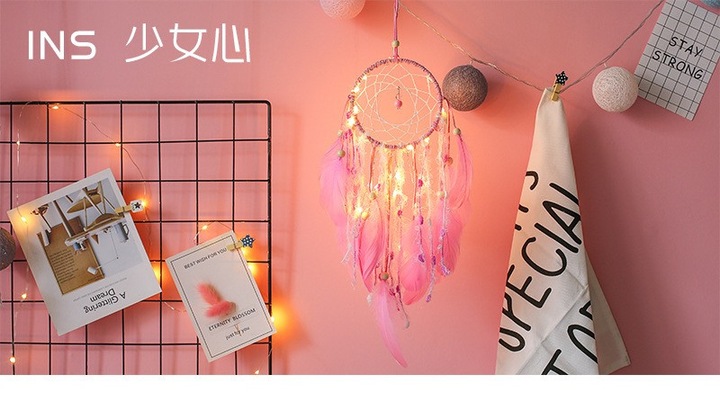 Actual product image Cover-Discount DIY Craft Set Dreamcatcher Dreamcatcher pink