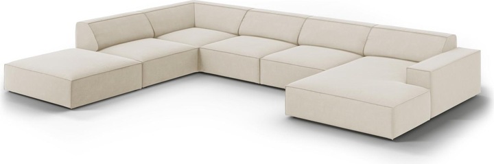 Actual product image Micadoni Velvet Panoramic Left Corner Sofa, "Jodie", 7 Seats, 364x262x70Made in Europe (Sofa landscape)