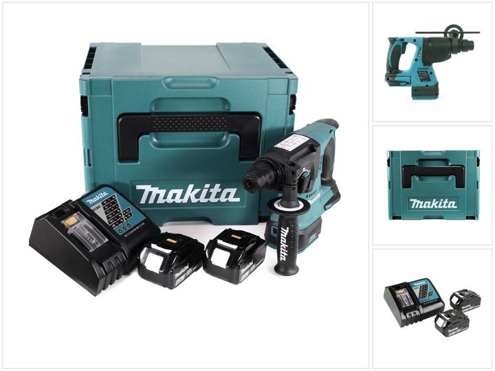 Actual product image Makita DHR 242 RMJ cordless hammer drill 18V 2,0J SDS-plus Brushless + 2x battery 4,0Ah + charger + Makpac
