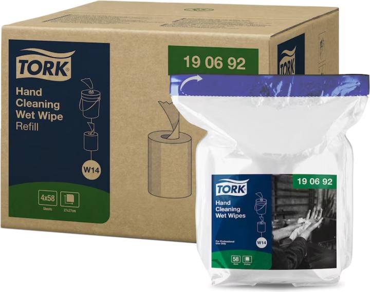 Actual product image Tork Hand cleaning wipes Moist refill, 1 ply (4x)