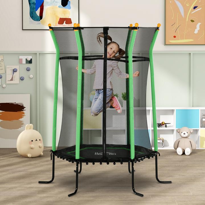Produktbild Homcom Kindertrampolin Stahl, Kunststoff Grün (163.50 cm)