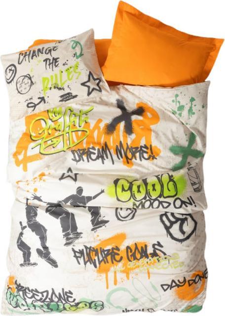 Produktbild Cotton Box Bettwäsche Graffiti (160 x 210 cm, 50 x 70 cm)