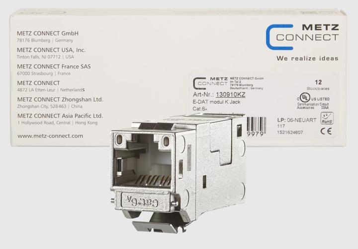Produktbild Metz Connect 130910KZ E-DAT modul Cat.6A K Jack Keystone (Keystone Modul)