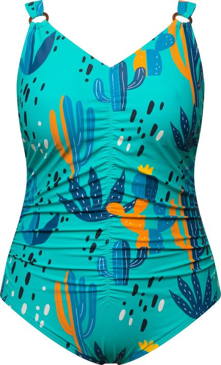 Image du produit Ulla Popken Maillot de bain, cactus, bonnets souples, anneaux fantaisie, matière recyclée (60)