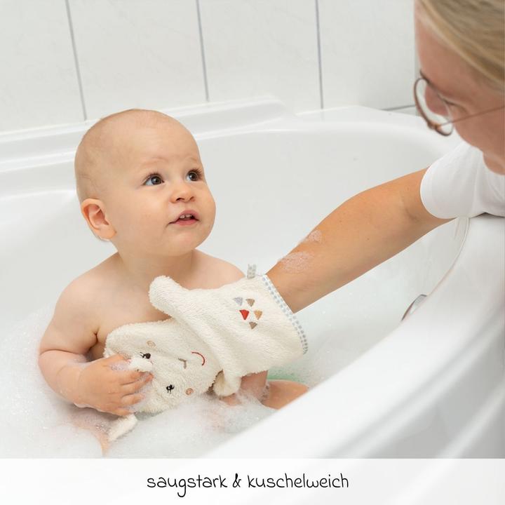 Produktbild Fehn Kapuzenbadetücher & Handtücher 2-tlg. Bade-Set - Kapuzenbadetuch & Waschhandschuh (80 x 80 cm)